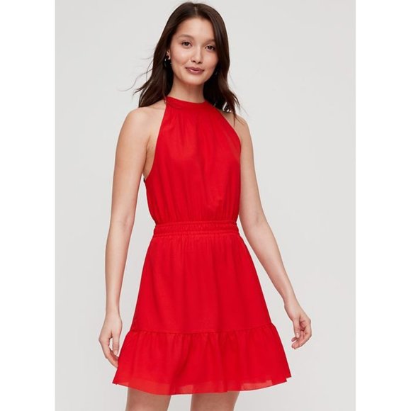 Aritzia Dresses & Skirts - Aritzia Wilfred Effet Halter Mini Dress Small Red